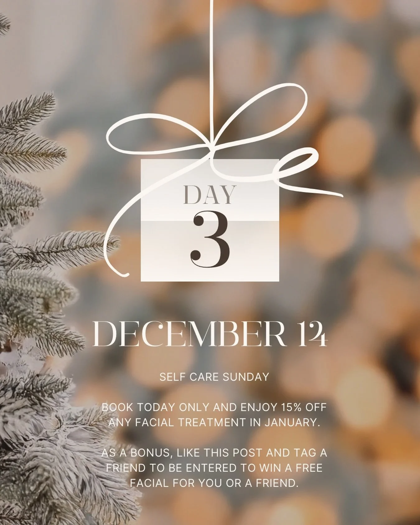 Book TODAY only and enjoy 15% off any facial treatment scheduled in January.

As a bonus, like this post and tag a friend to be entered to win a FREE facial 🤍