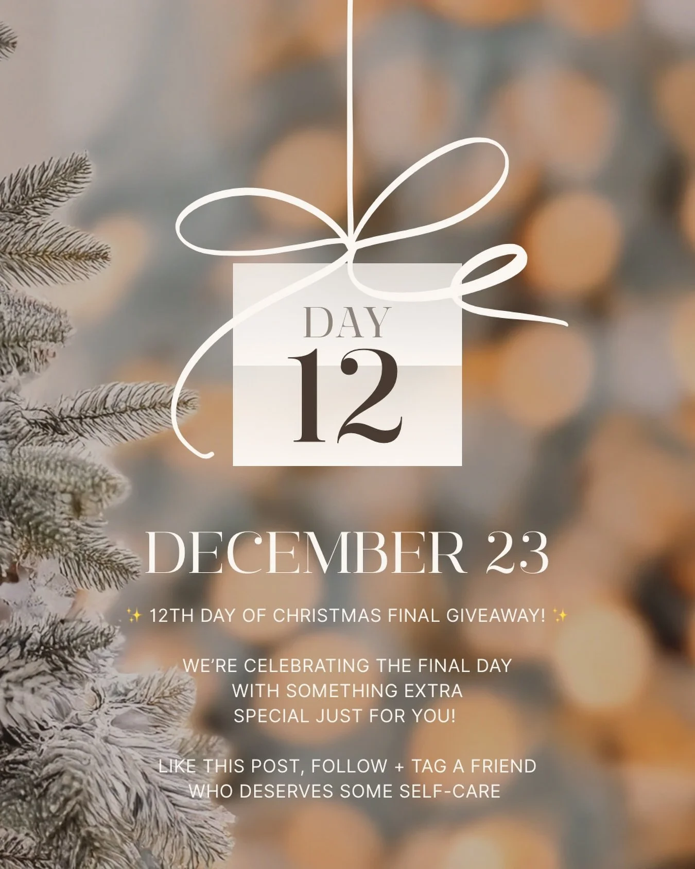 ✨ 12th Day of Christmas Giveaway! ✨

We&rsquo;re celebrating the final day with something extra special just for YOU! 🎁

One lucky winner will receive a $100 Ritual Wax + Skin Studio gift card, post wax care essentials AND a skincare bundle!

To Ent