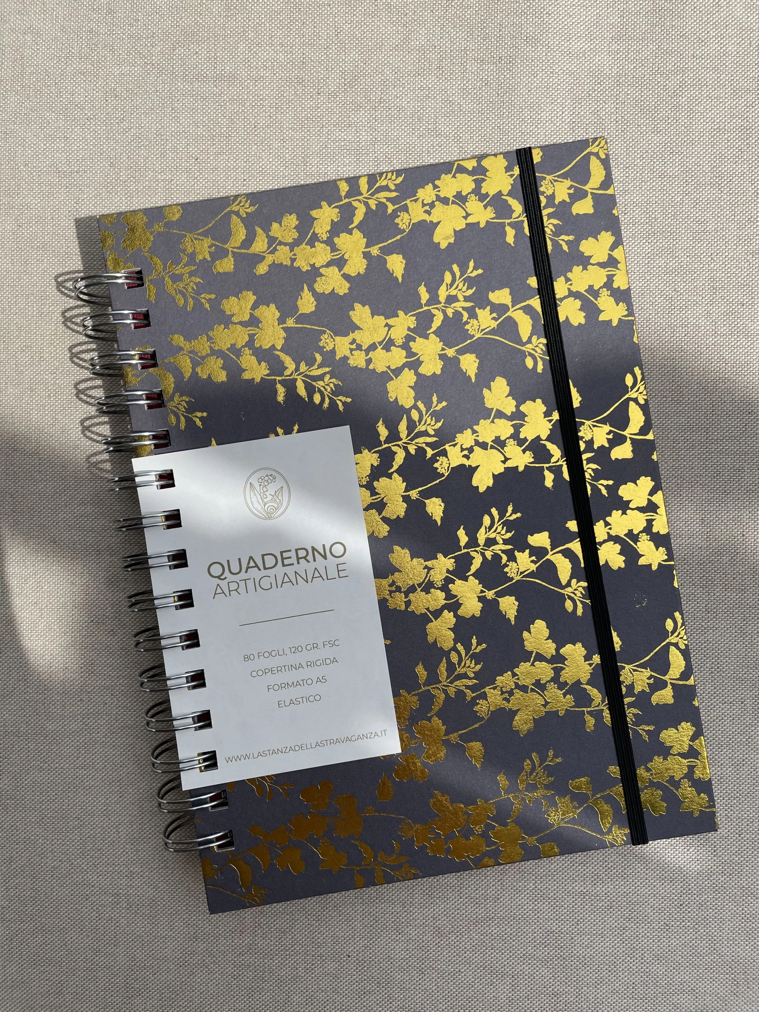 QUADERNO A5 oro e bordeaux