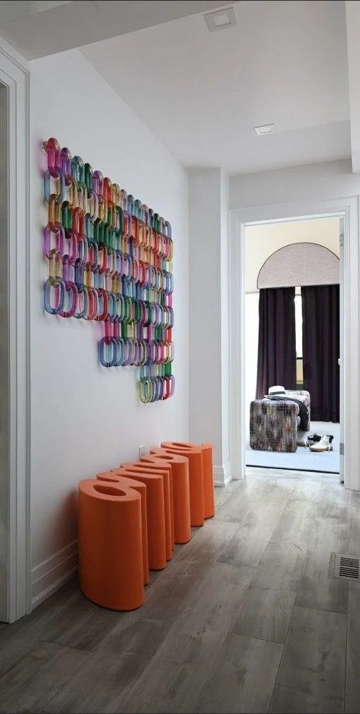 15 across (60”) x 6 down (27”), 8 down (36”), 10 down (45”), 120 links. Staircase, Multi-color (Red, Lt. Orange, Dark Orange, Lt. Yellow, Golden Yellow, Celery, Emerald, Lt. Blue, Royal Blue, Lt. Turquoise, Dark Turquoise, Lt. Purple, Dark Purple, Lt