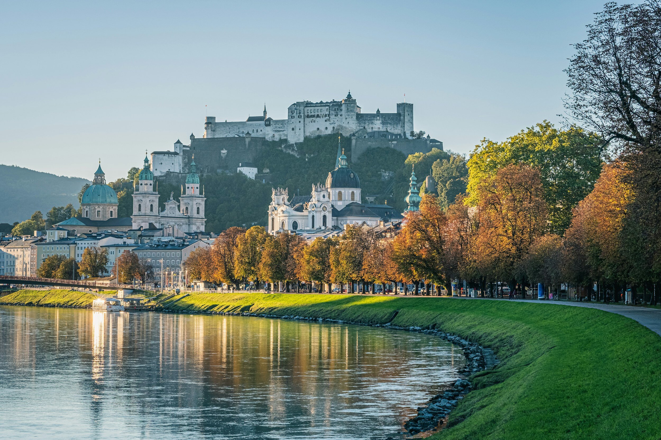  hohensalzburg fortress 
Hohensalzburg Fortress is a real eye-catcher high above the baroque towers of the city. As a landmark visible from afar, the castle is an unmistakable part of Salzburg's world-famous skyline. It appears mighty to the 