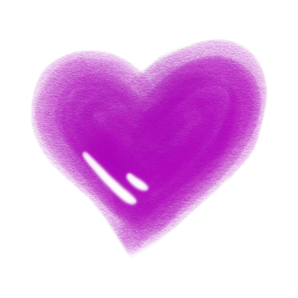 Purple heart floating against a black background.