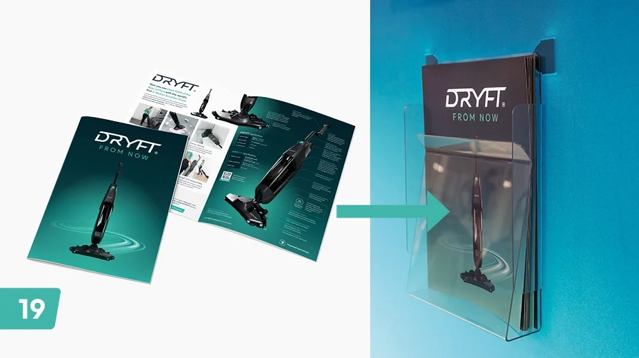 Add the brochures to the holder and check its stability.