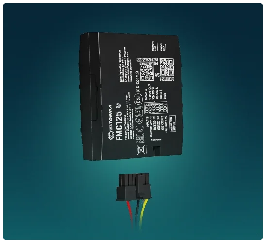 DRYFT Connect telematics module with electrical connector, ready for installation inside the DRYFT cleaning machine.