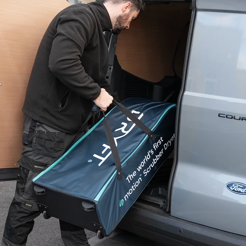 DRYFT Case portable carry bag for the S-Motion scrubber dryer, designed for professional mobile cleaning teams.