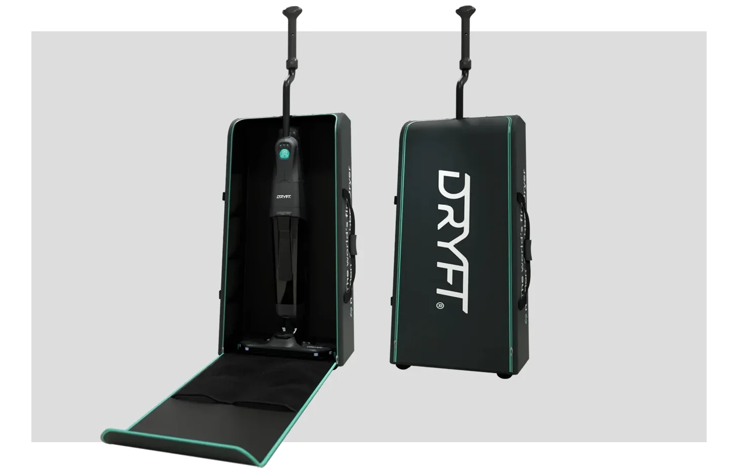 Protective DRYFT case with fitted compartments for tools and accessories