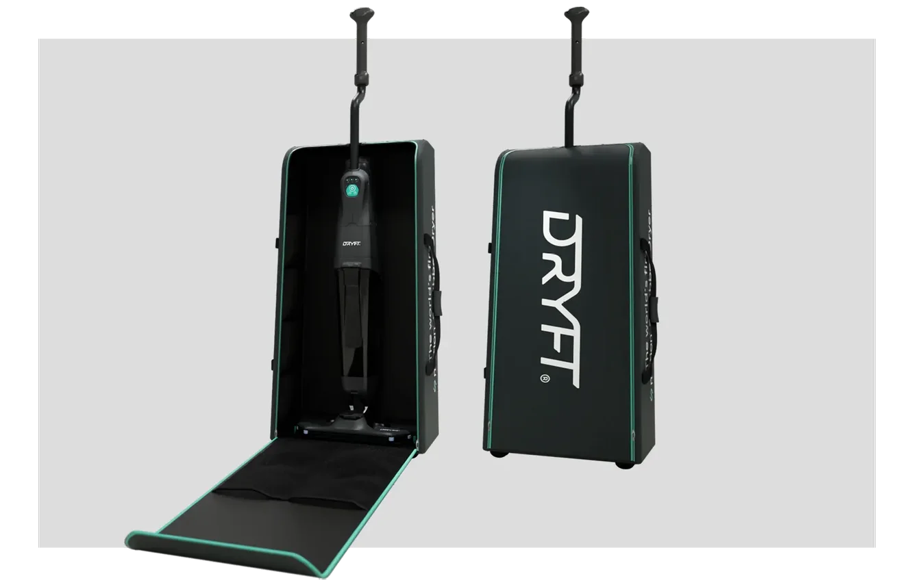 Protective DRYFT case with fitted compartments for tools and accessories