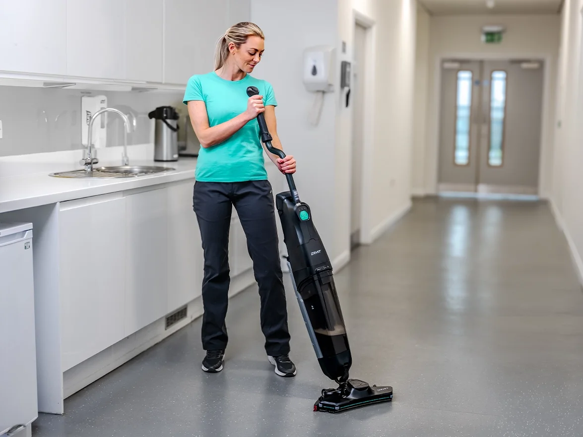 DRYFT Hard Floor Cleaning Machine in kitchen environment