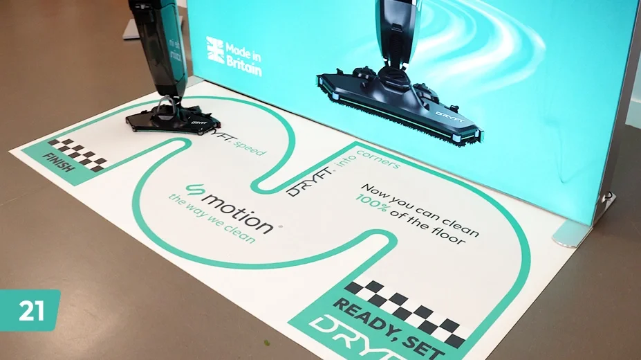 Roll out the floor mat.