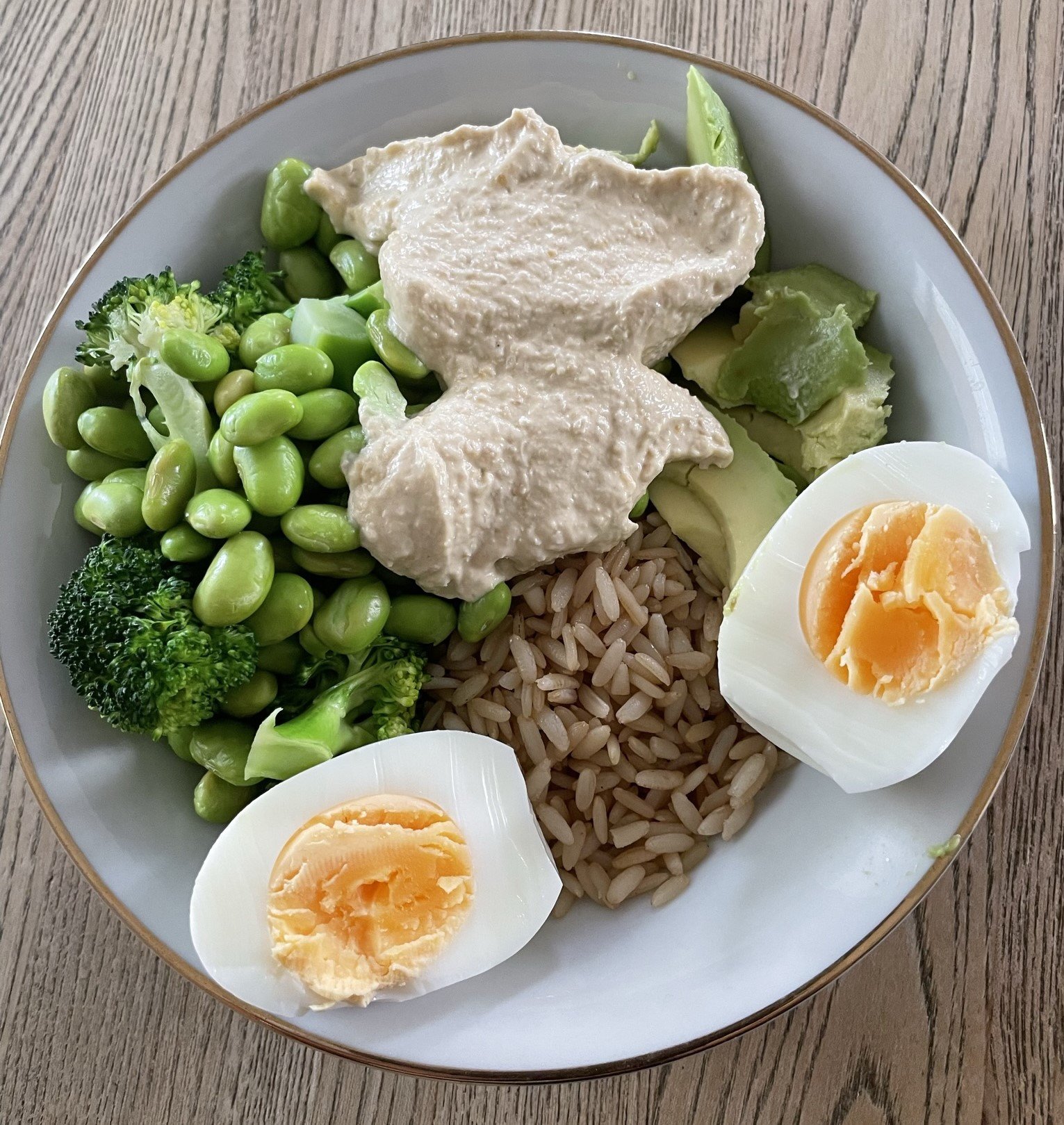 Boiled egg in Buddha bowl