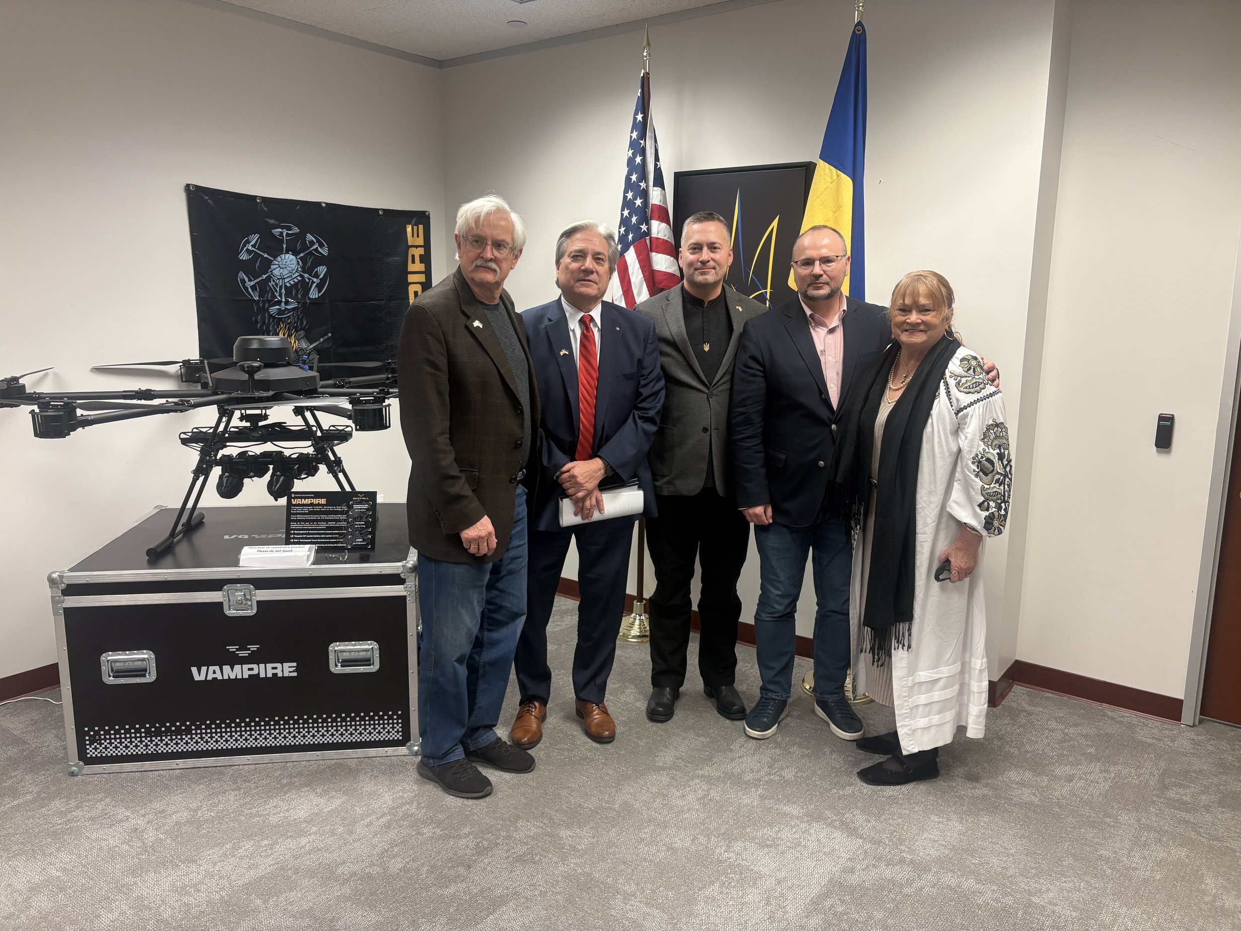 Rotary District 5890 Governor Dr Tom Kelchar and Dr Douglas Davis visiting the Consul General of Ukraine in Houston, TX.