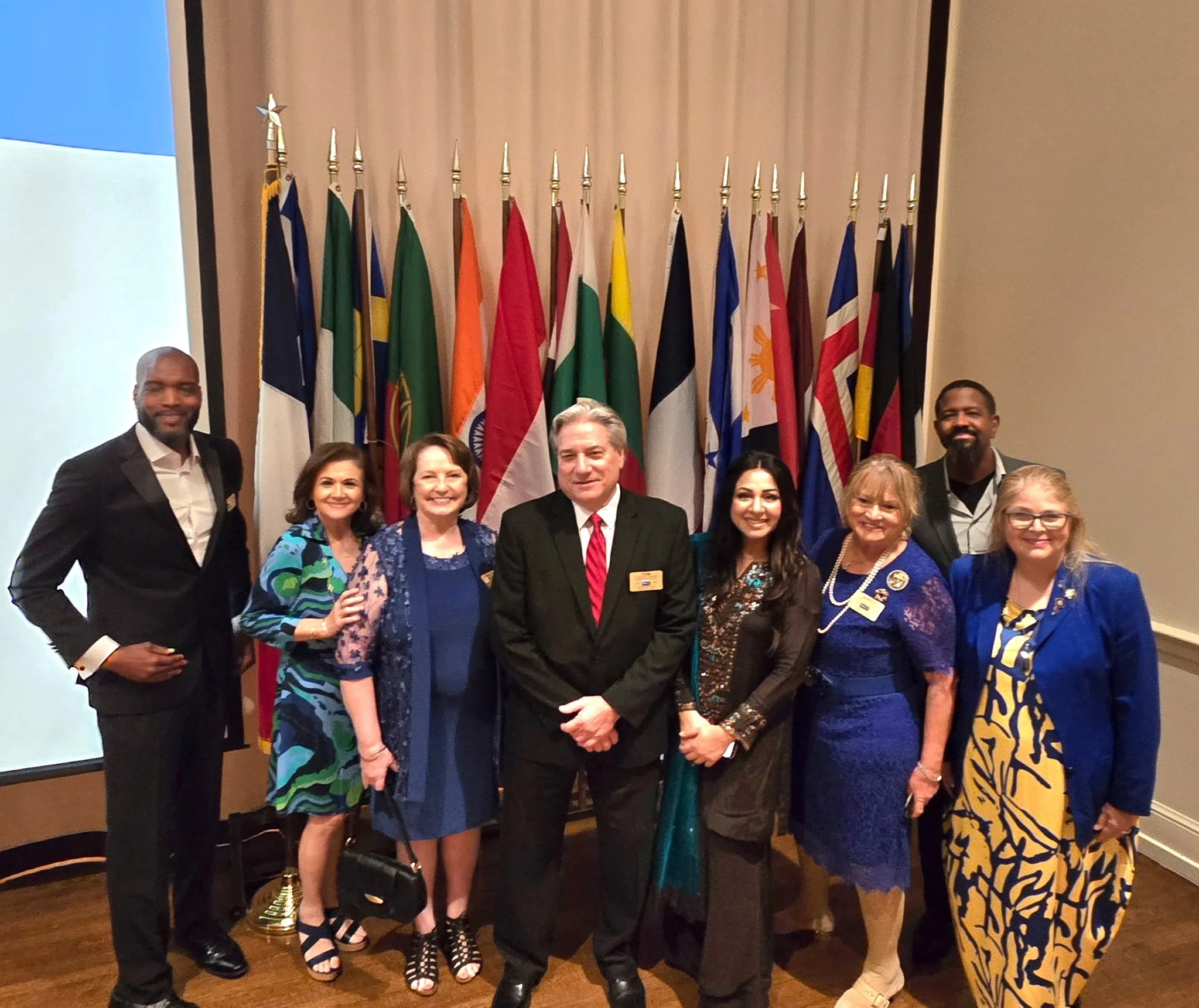 The Rotary district 5890 officers at the United Nations Gala in Houston, TX.