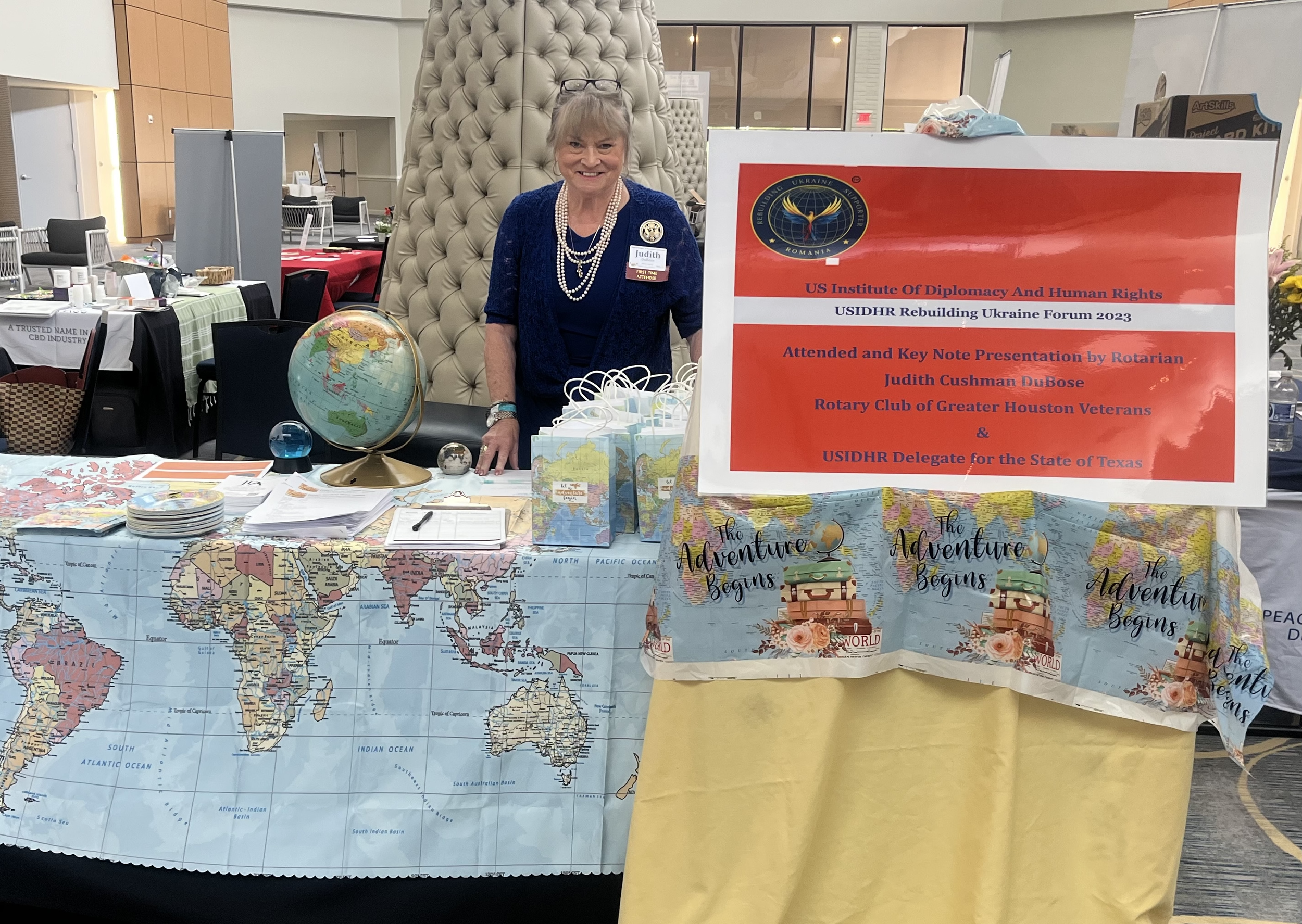 Judith Cushman DuBose, Regional Director for USIDHR in Texas at the District 5890 Rotary Conference in Conroe, TX.