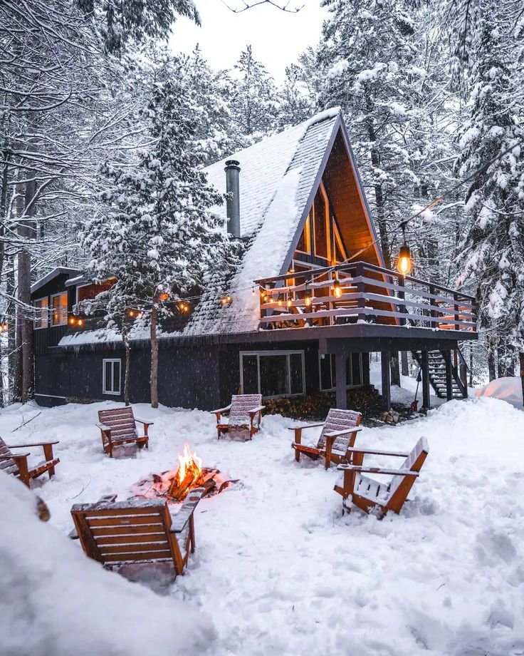 A-frame near Whiteface Mountain & Lake Placid, NY - Cabins for Rent in Jay, New York, United States - Airbnb.jpeg