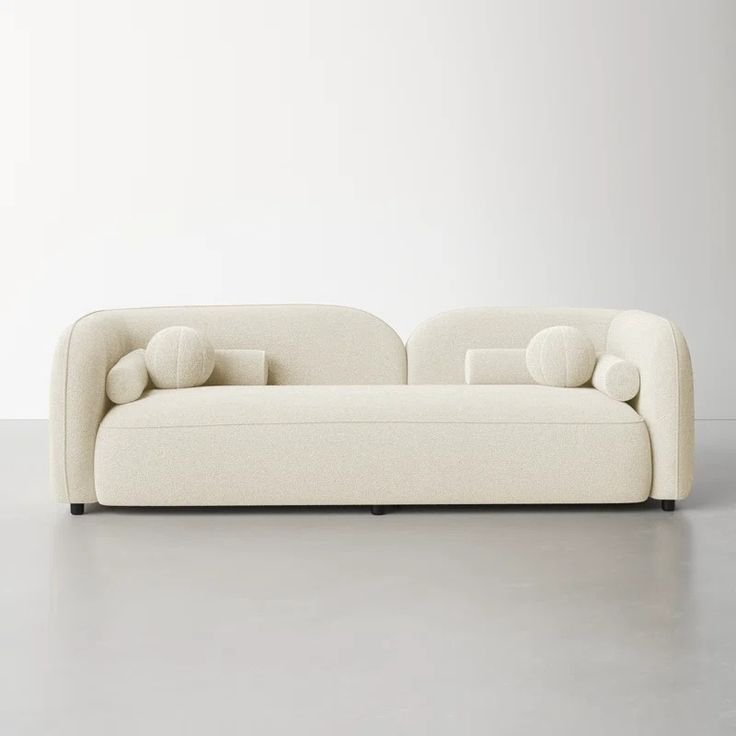 AllModern Katrien 93_ Japandi Style Luxury Modern Boucle Fabric Curvy Arm Couch in Yellow_Brown.jpeg