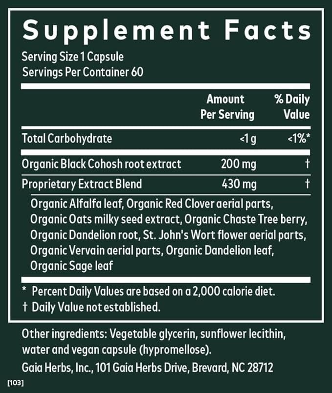 Gaia Herbs Menopause Support Daytime - Helps Maintain Hormone Balance and Well-Being for Women - with Vitex, Black Cohosh, St_ John’s Wort, and Oats - 60 Vegan Liquid Phyto-Capsules (20-Day Supply).jpeg