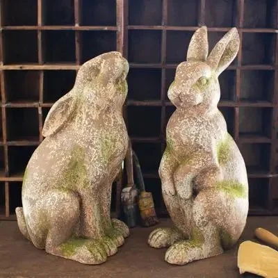 FAUX STONE GARDEN BUNNY