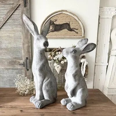 WEATHERED BUNNY STATUE ONE OF EACH
