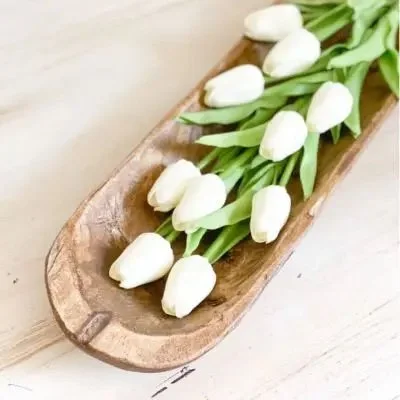 LONG SKINNY NATURAL WOOD BOWL