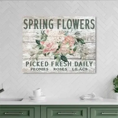 SPRING FLOWERS FRESH DAILY WALL CANVAS ART