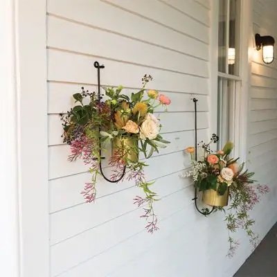 WALL HOOK PLANTER WITH BRASS POT
