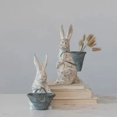 BUNNY WITH BASKET SET OF 2