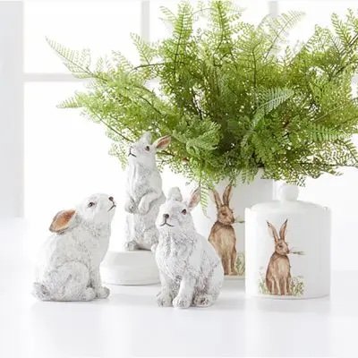 HANDSOME HARE CERAMIC CANISTER SET OF 2