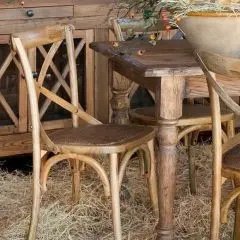 CROSS BACK WOODEN CHAIR