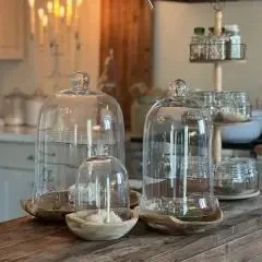 GLASS BELL JAR CLOCHE 16 INCH