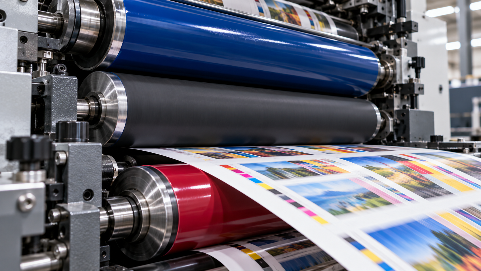 Rollers used in a printing press
