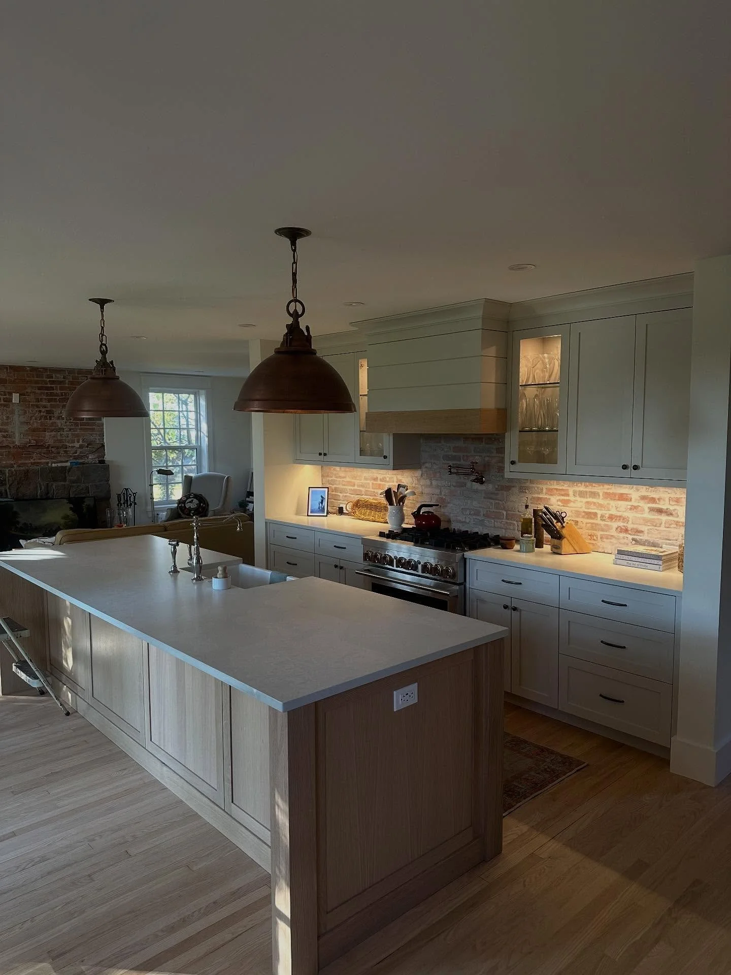 Our episode of this old house is coming to an end&hellip; the clients have moved back in and are unpacking. We are back for some touchups. Can you find the bottle of whiskey we found during the project???