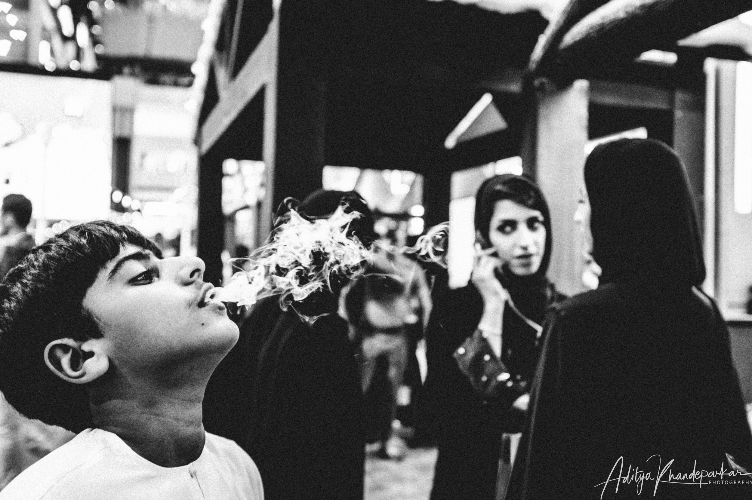 Boy with a nitrogen sweet - Dubai