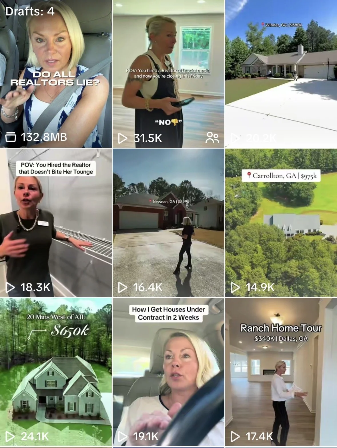 Content Creation: Within months of posting Tonya was recognized by Zillow for her online presence
