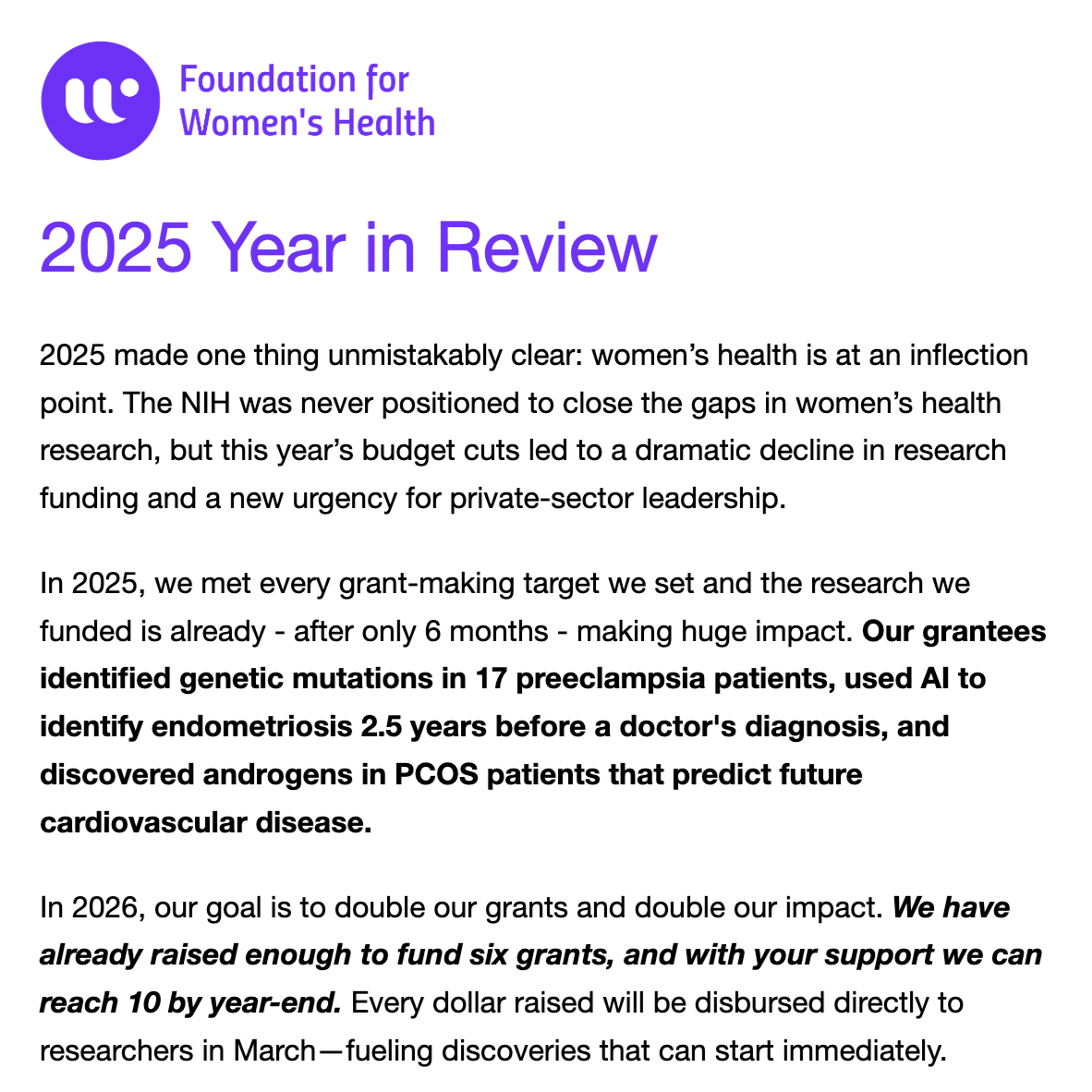 FWH 2025 Year in Review