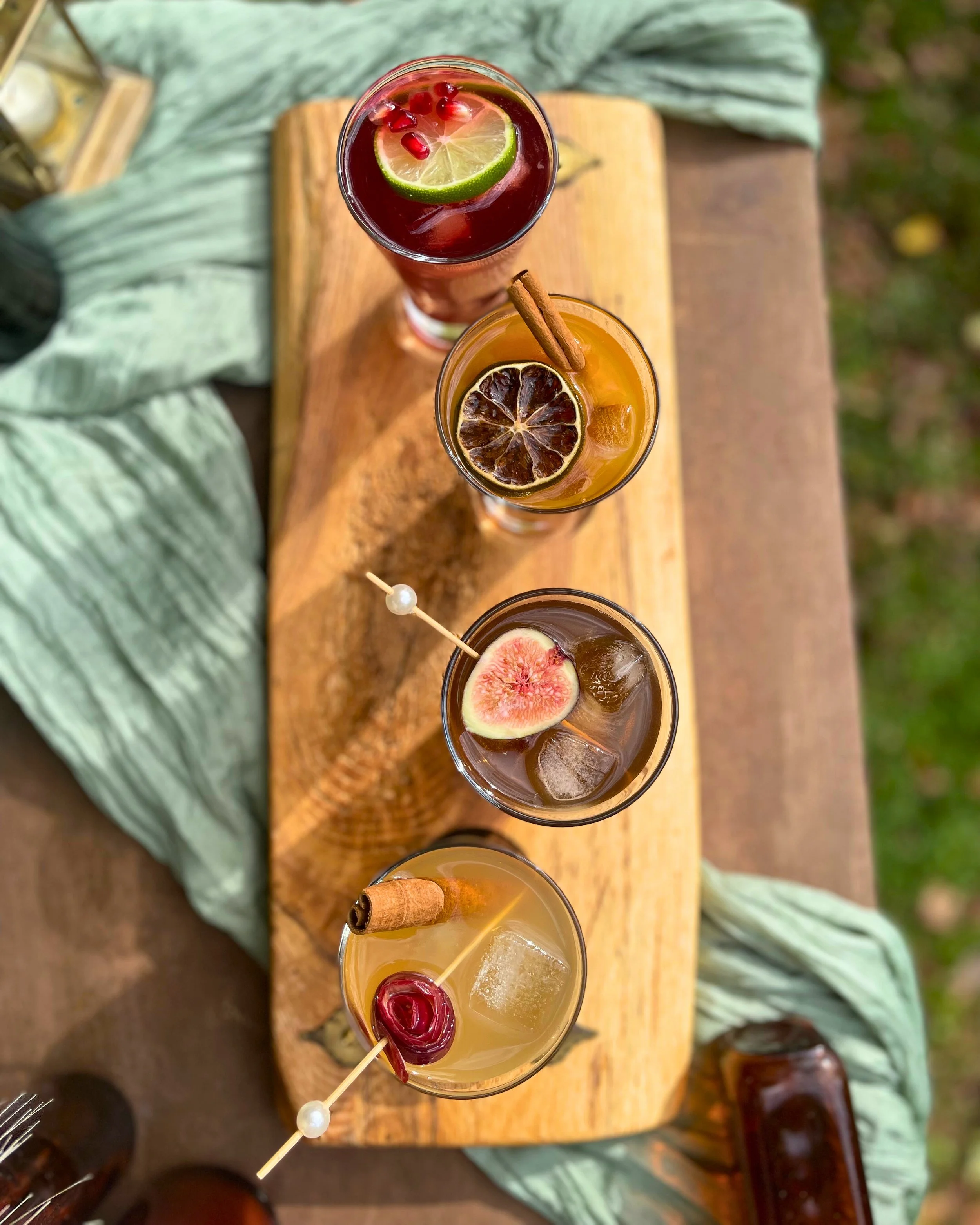 Signature drink lineup for a fall networking event for Anne Arundel County Chamber of Commerce. Maryland mobile bar services.