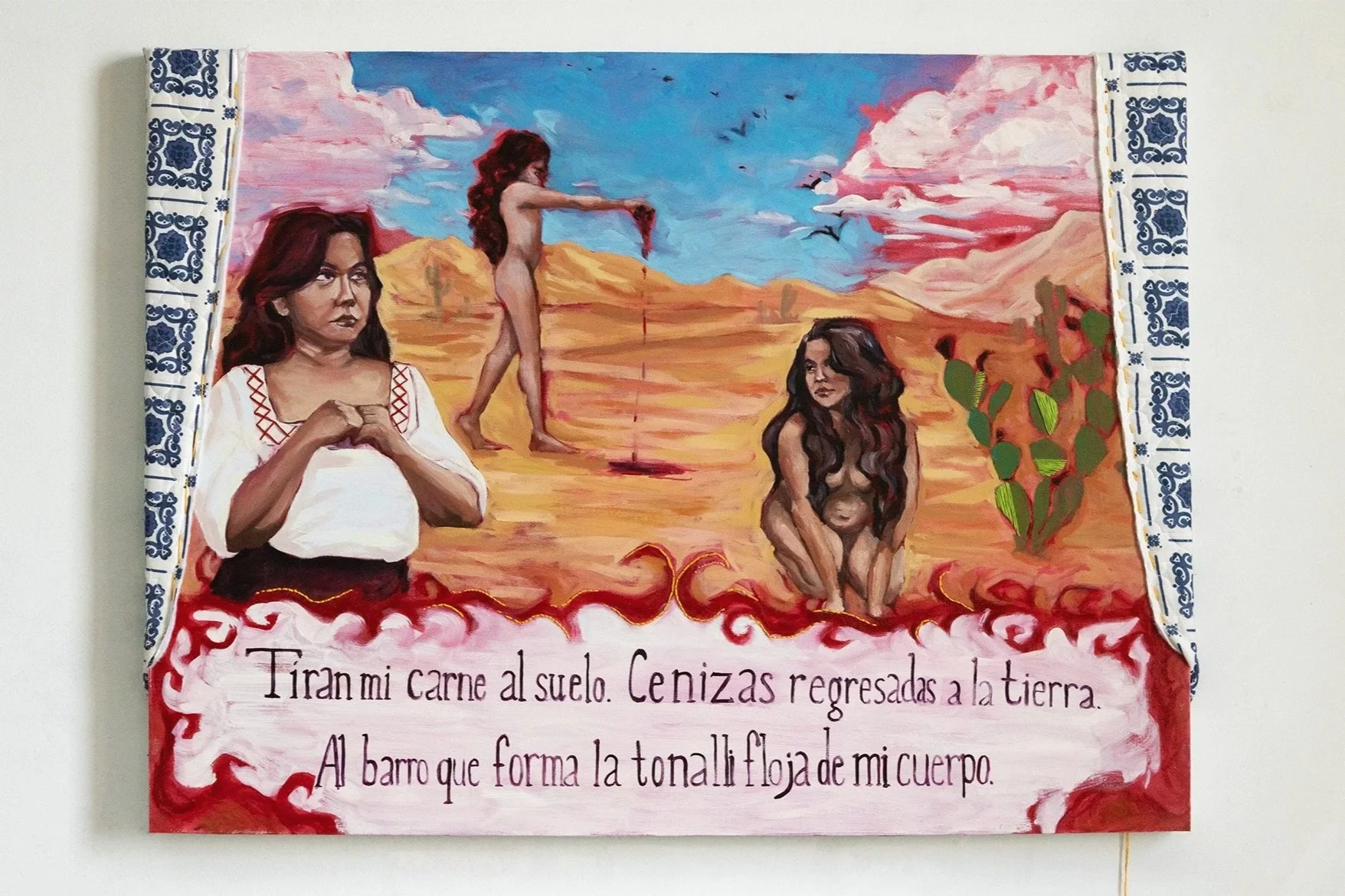 Sonora, 2025
Oil, Fabric, and Embroidery on Canvas
36" x 48"