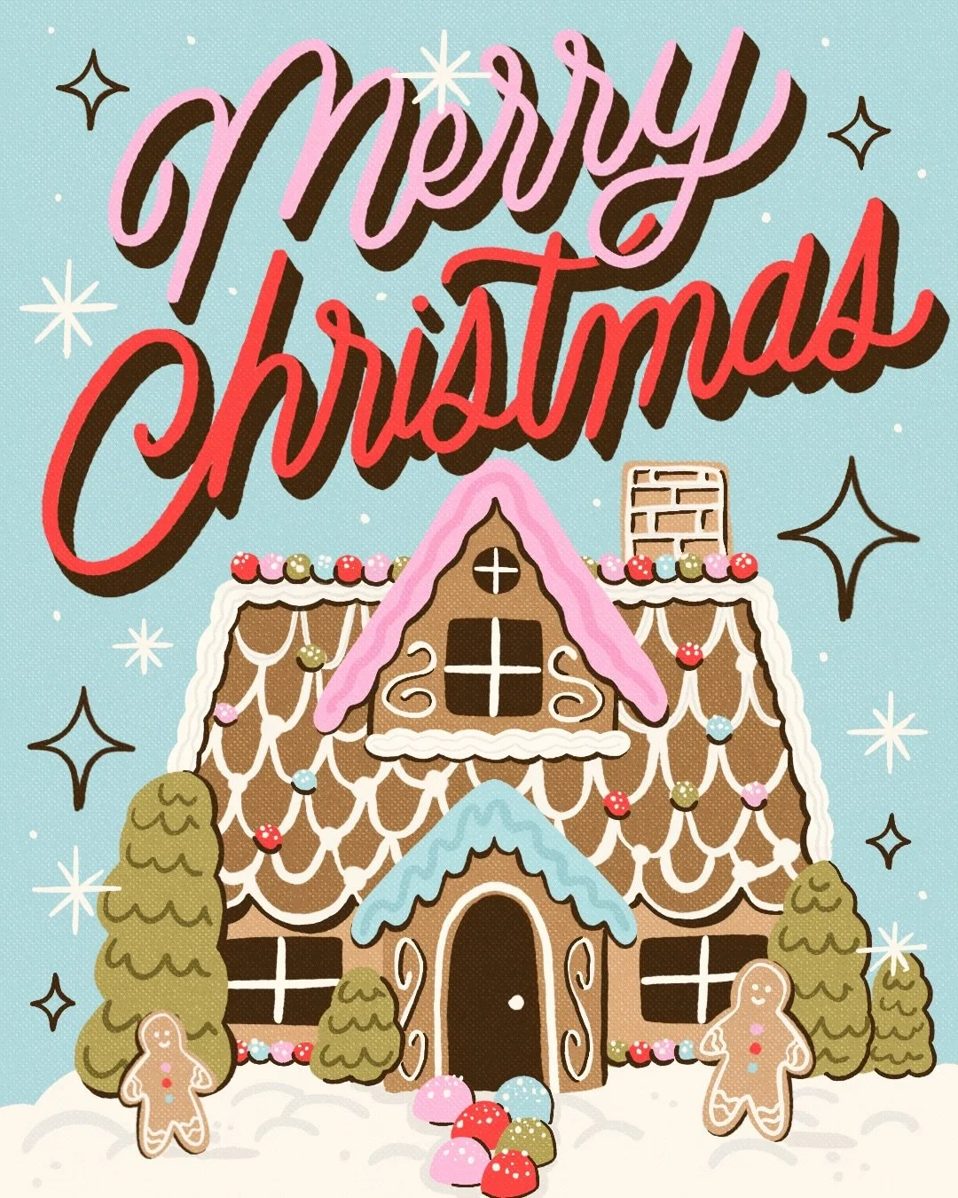 Prompt 5 for Frosty &amp; Festive art challenge: Diamonds + Gum Drops ❄️✨ #illustration #illustrator #procreate #handlettering #procreate #ipadpro #frostyandfestive2025