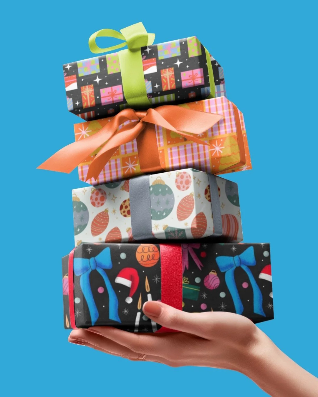 Dreaming of a holiday themed wrapping paper collection one day 🥺✨❄️🎁 which one would you use?? #illustration #pattwrndesigner #wrappingpaper #patterns #patternillustration #procreateart #graphicdesigner #graphicsdesign #christmas #holidays