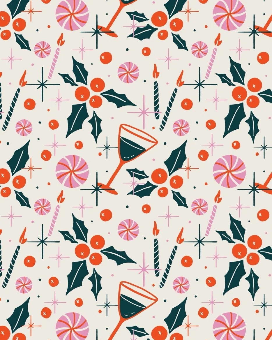 Merry Christmas!! 🎄🎁 Prompt 7 for Frosty &amp; Festive art challenge: Red + Retro ❄️✨ #illustration #illustrator #procreate #handlettering #procreate ipadpro frostyandfestive2025