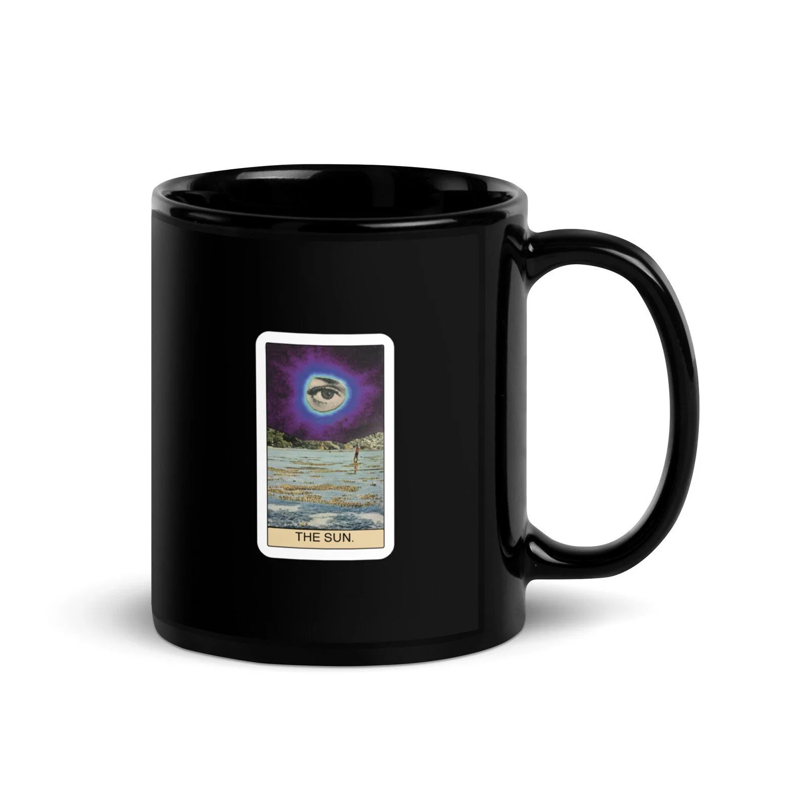 The sun tarot card mug - Black Glossy Mug