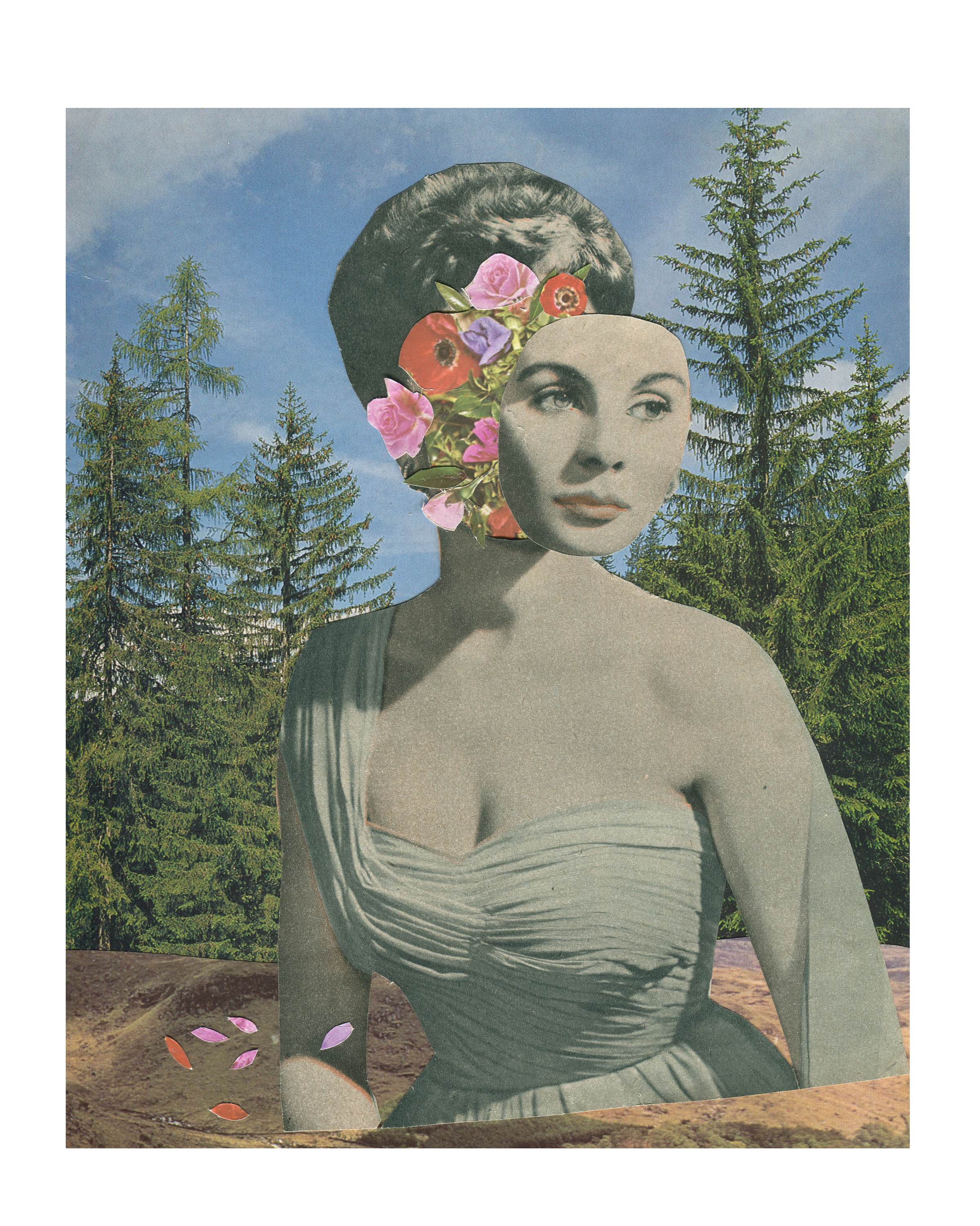 Blossoming original collage