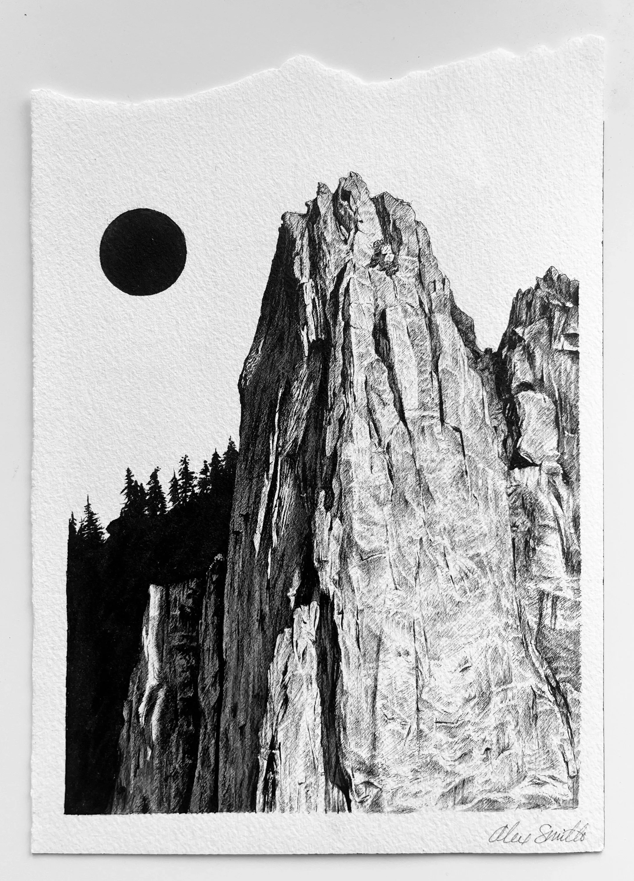 Sentinel Rock - Micron Pen & Ink