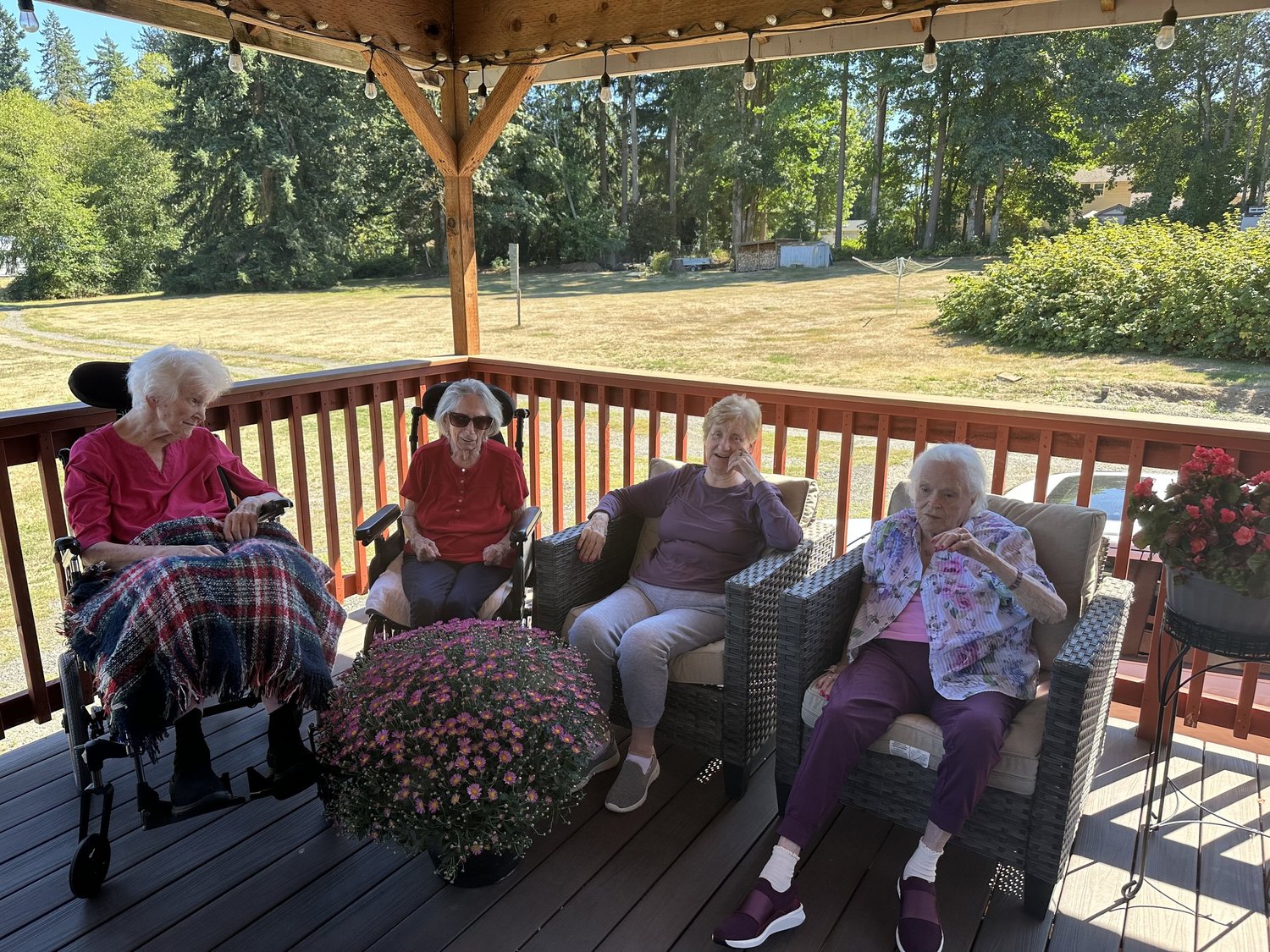 Residents spending time outdoors