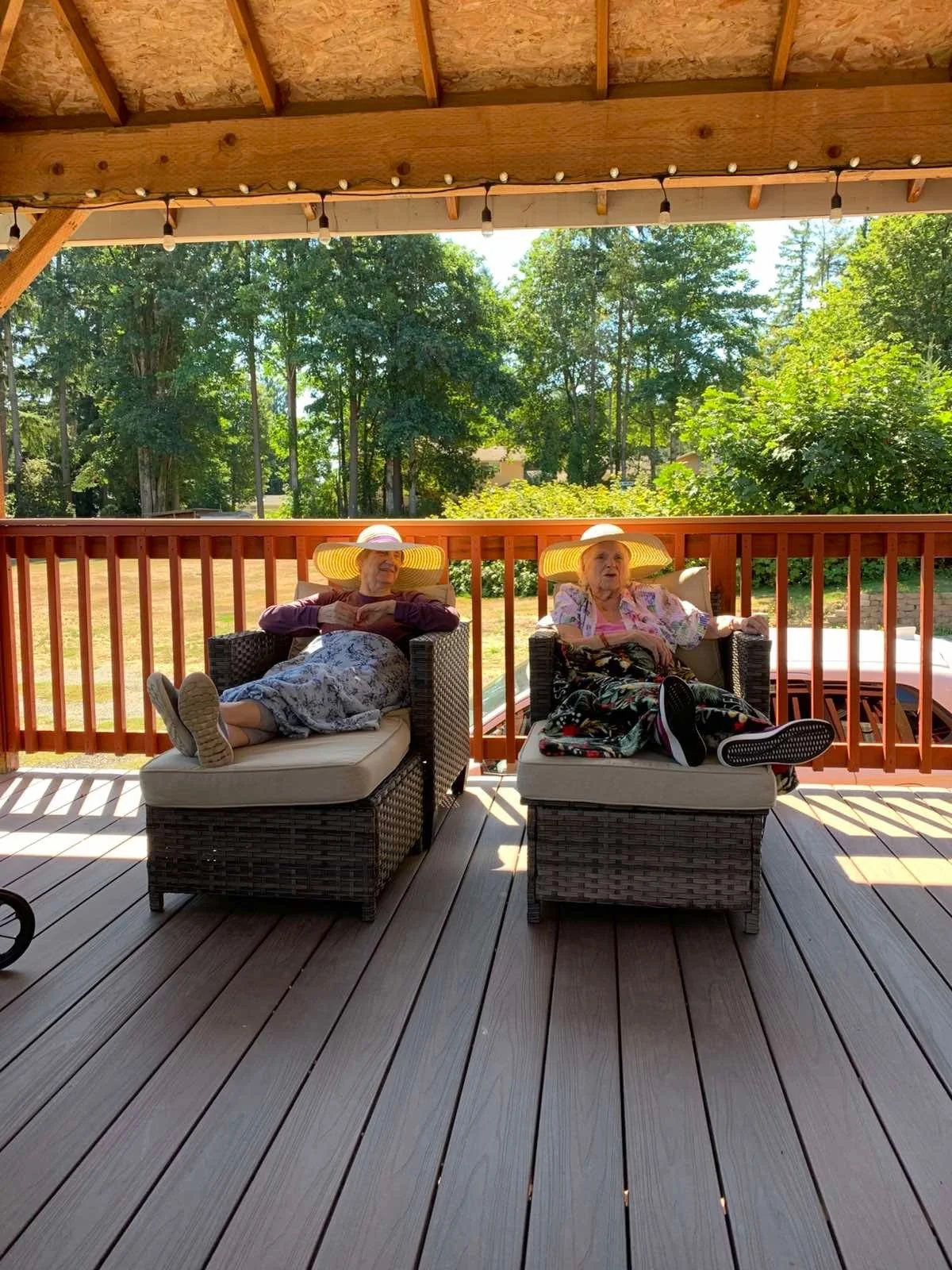 Covered gazebo seating