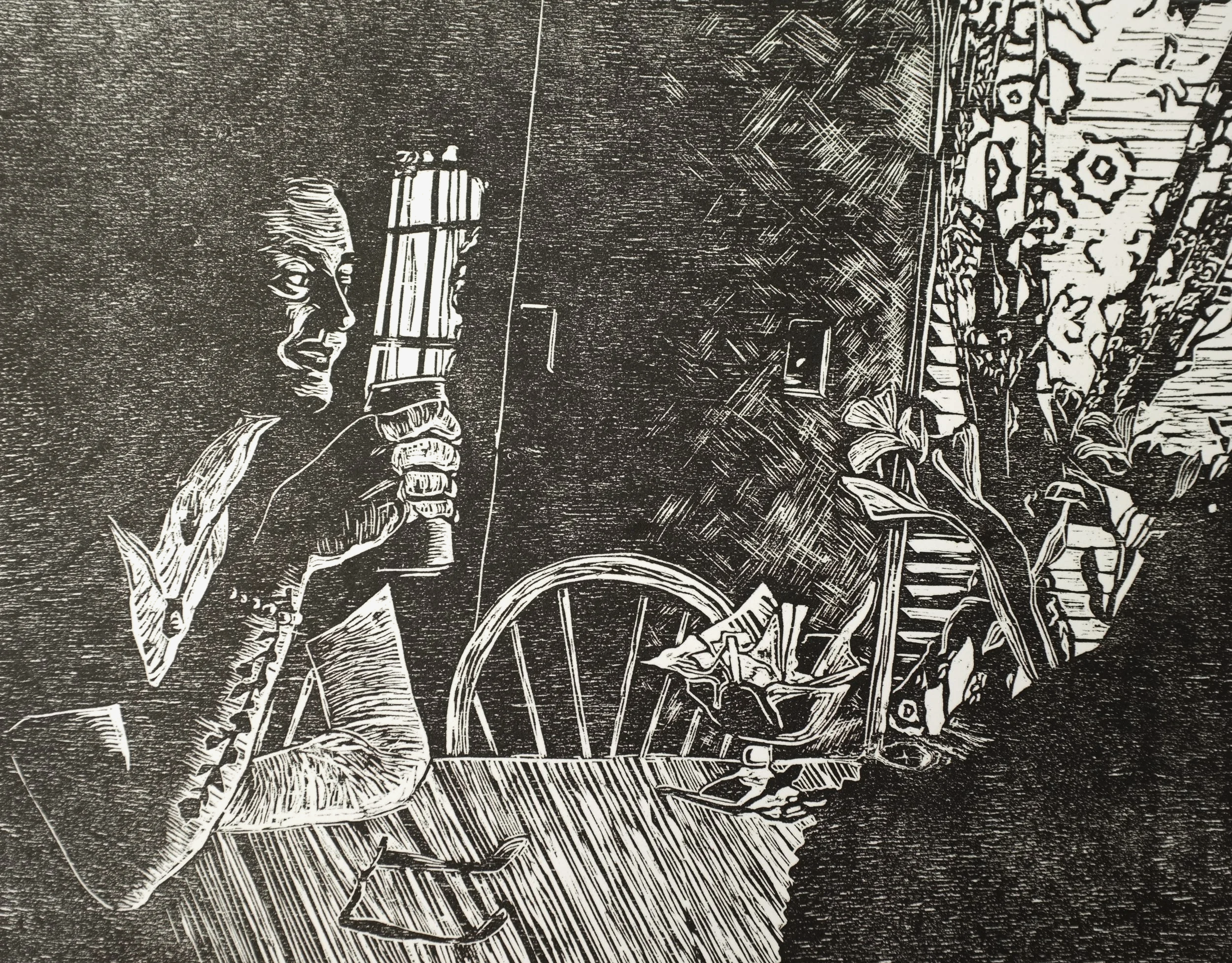 Alex and Grandma's, 2020
Woodcut
10x12 inches