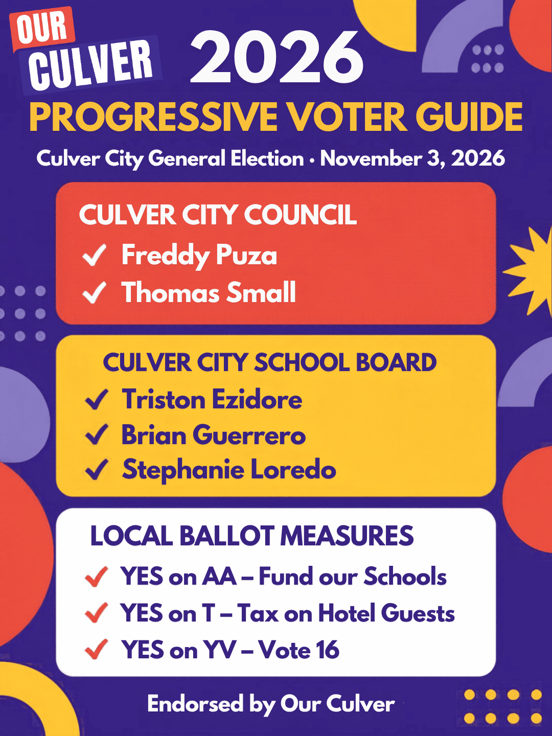 Our Culver 2026 Voter Guide