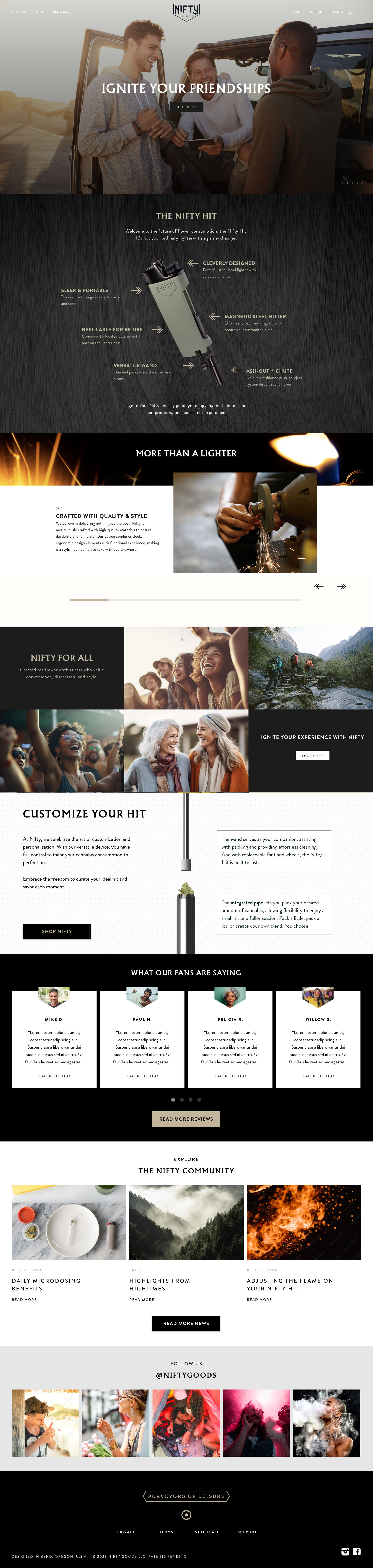 Nifty Goods e-commerce website layout