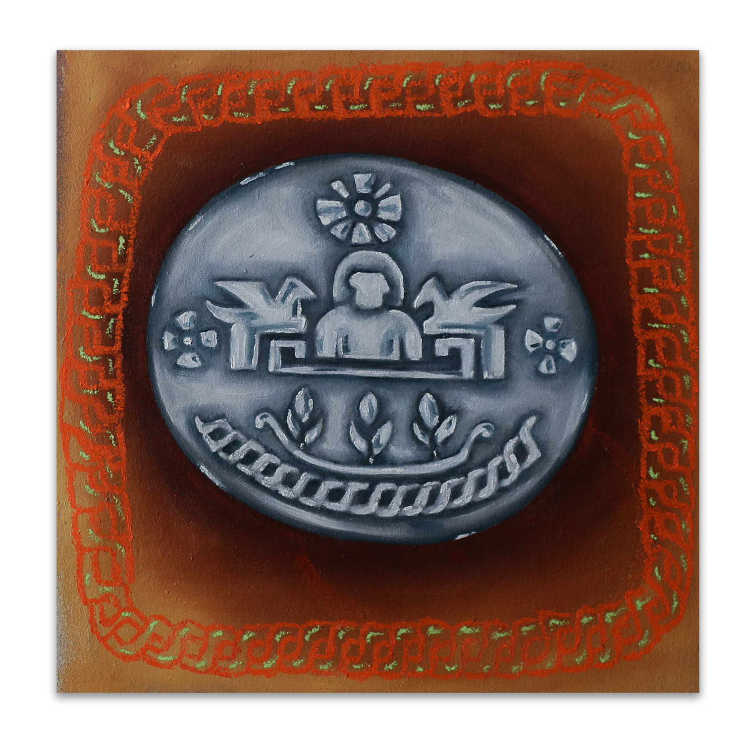 Silver Portrait/
17in x 17in/
Oil on canvas/ 2026