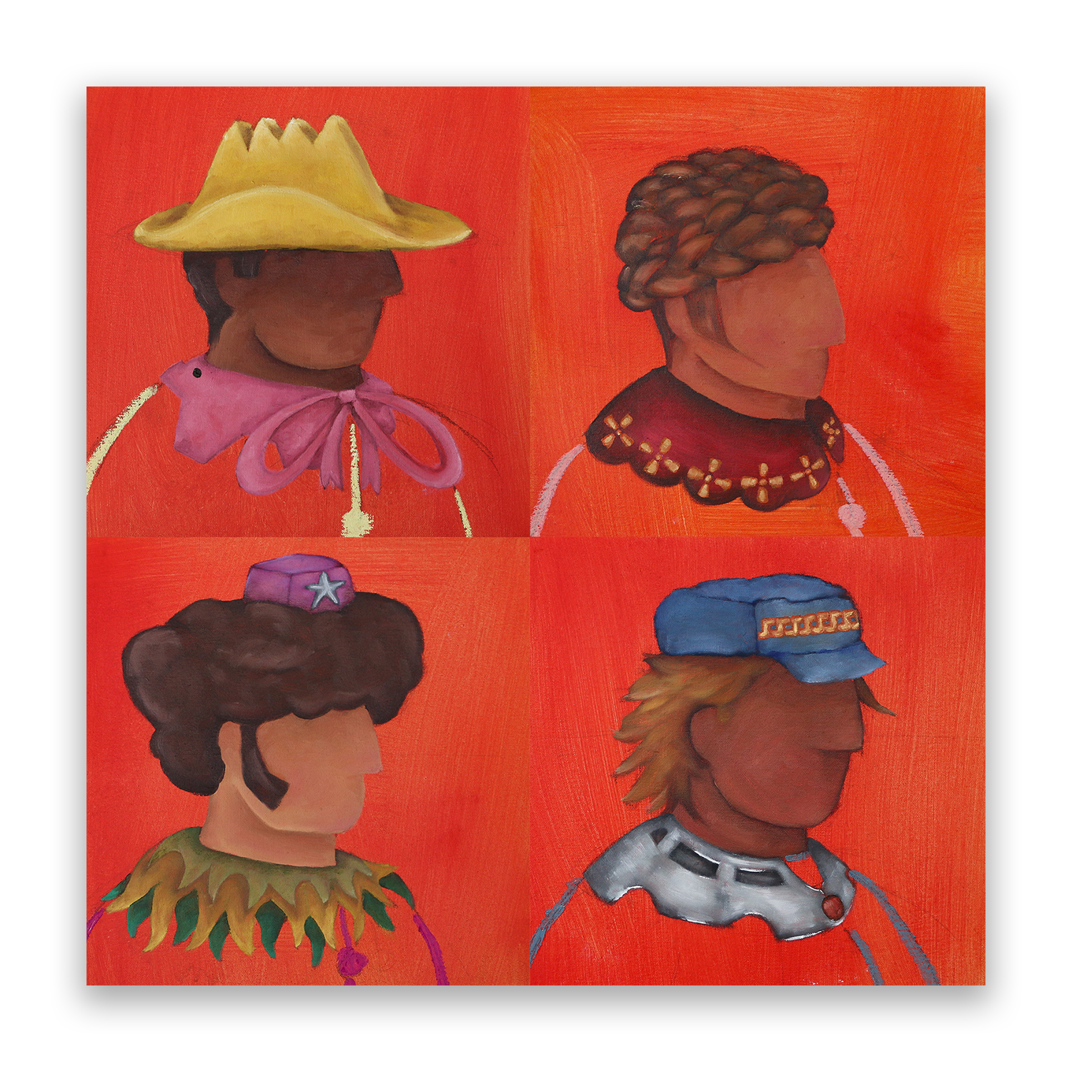 Los Vabandidos de Pangaea
4 Canvas's 12in x 12in
Oil, Oil Pigments , acrylic , on canvas/ 2026