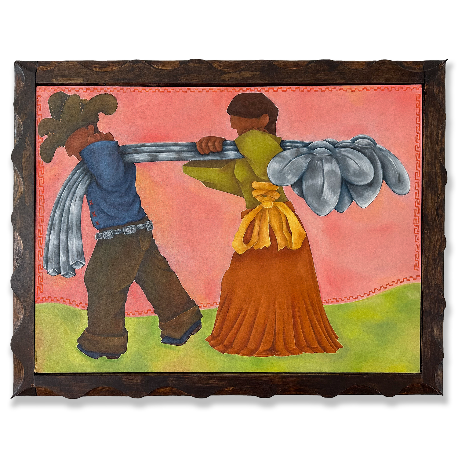 Sembrando ''Sowing"
17in x17in / Oil on Canvas in a hand built wood frame. 